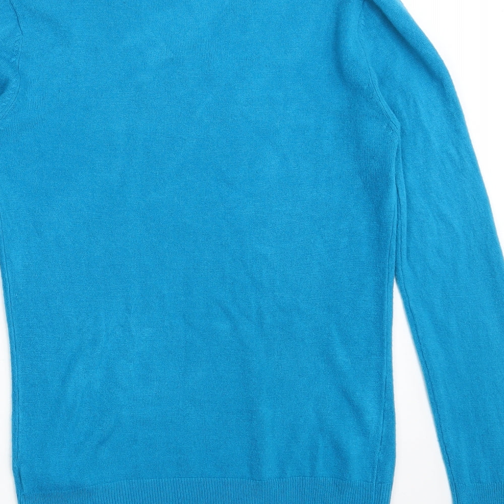 Atmosphere Womens Blue V-Neck  Acrylic Pullover Jumper Size 10