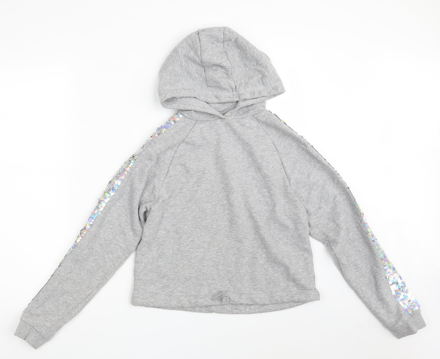 Nutmeg Girls Grey  Cotton Pullover Hoodie Size 13-14 Years