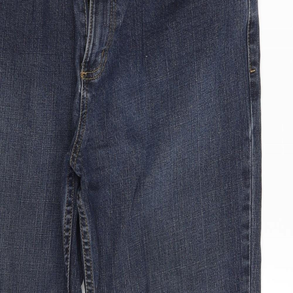 TU Mens Blue  Cotton Straight Jeans Size 36 in L30 in Slim Zip