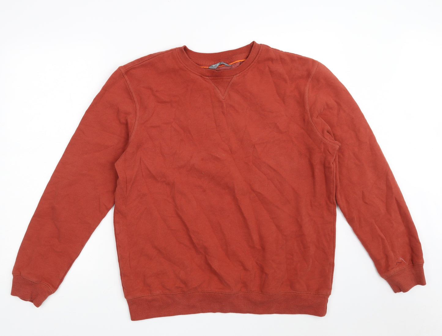 Nutmeg Mens Orange  Cotton Pullover Sweatshirt Size L