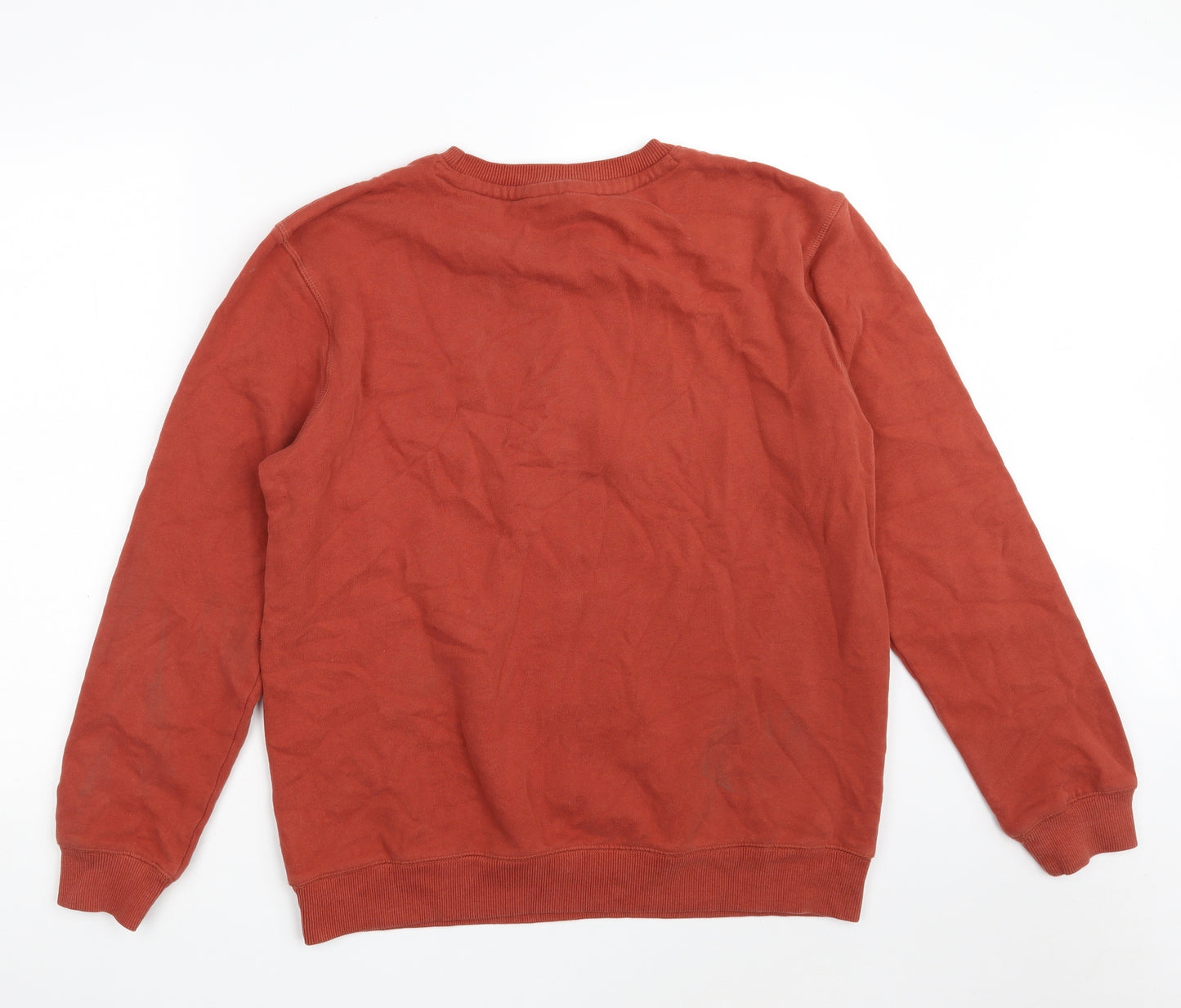 Nutmeg Mens Orange  Cotton Pullover Sweatshirt Size L