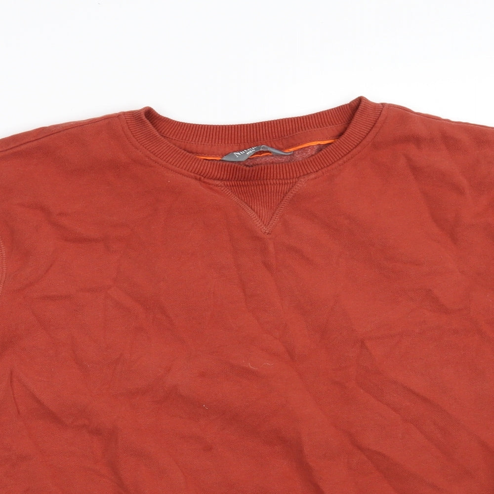 Nutmeg Mens Orange  Cotton Pullover Sweatshirt Size L
