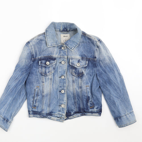 Denim Co. Womens Blue   Jacket Coat Size 8  Button