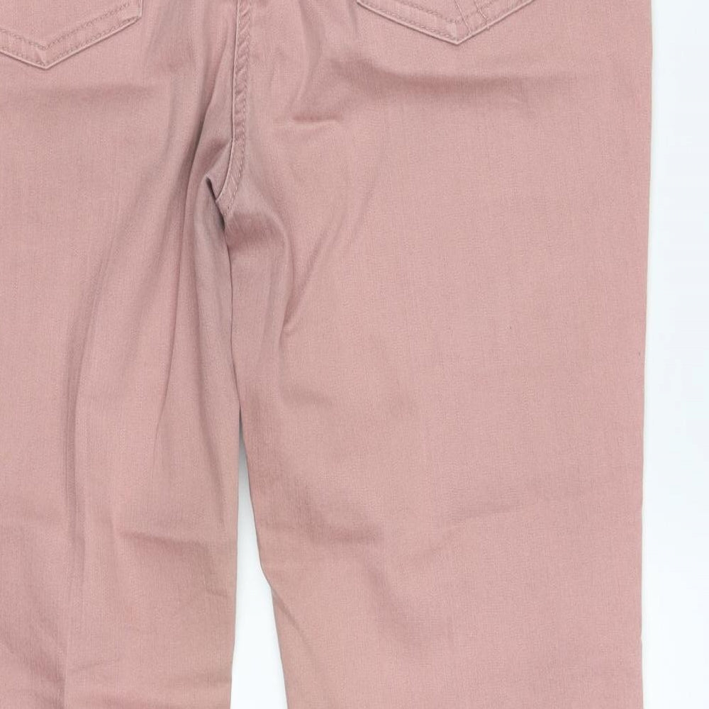 Per Una Womens Pink  Cotton Bootcut Jeans Size 16 L27 in Regular Zip