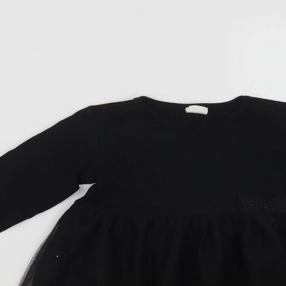 H&M Baby Black  Cotton A-Line  Size 18-24 Months  Crew Neck Snap