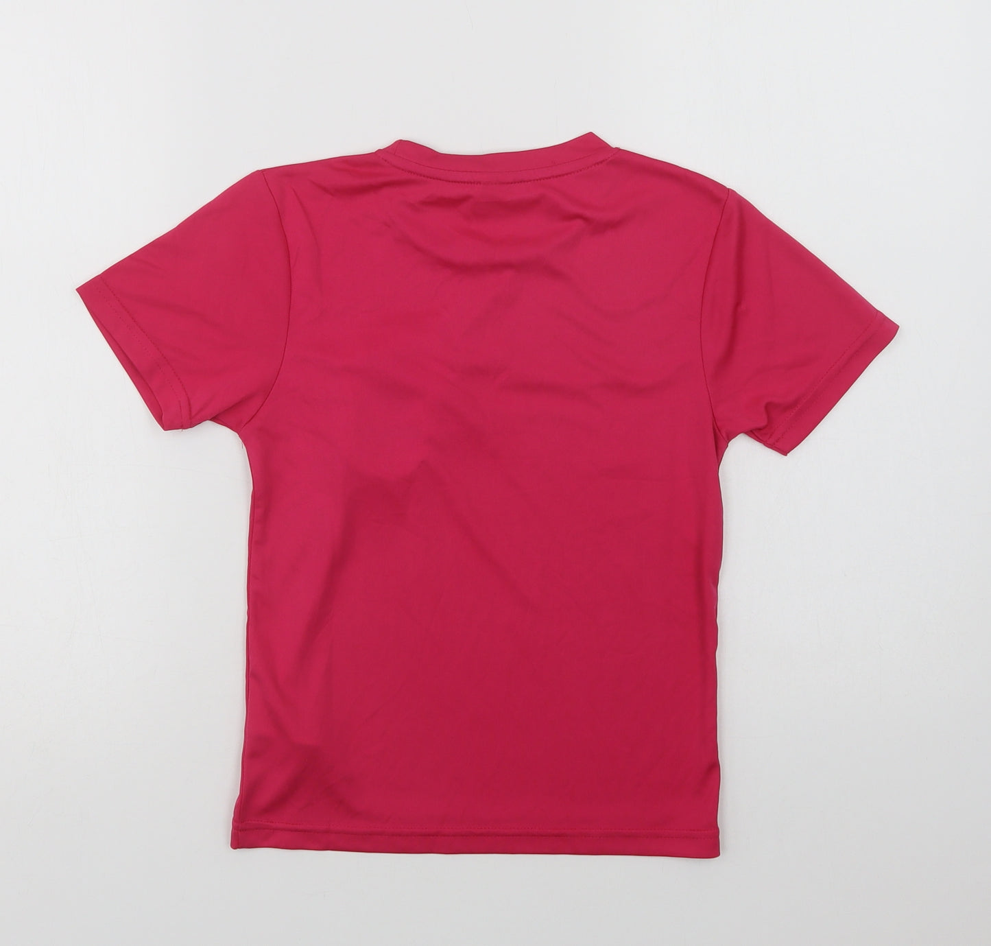 Awdis Girls Pink  Polyester Basic T-Shirt Size 5-6 Years Crew Neck  - Build, Believe, Achieve