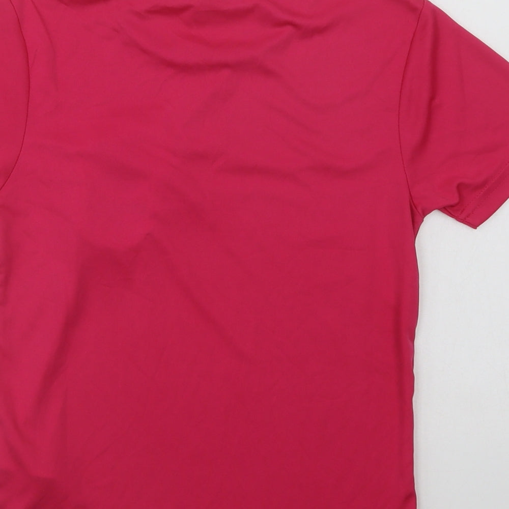 Awdis Girls Pink  Polyester Basic T-Shirt Size 5-6 Years Crew Neck  - Build, Believe, Achieve