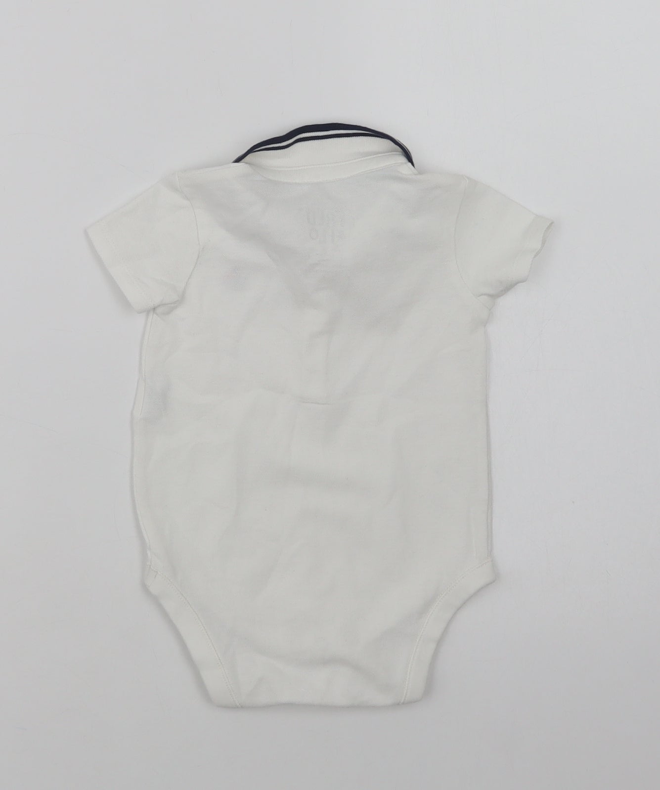 F&F Baby White  Cotton Babygrow One-Piece Size 12-18 Months  Snap - Sail Boat