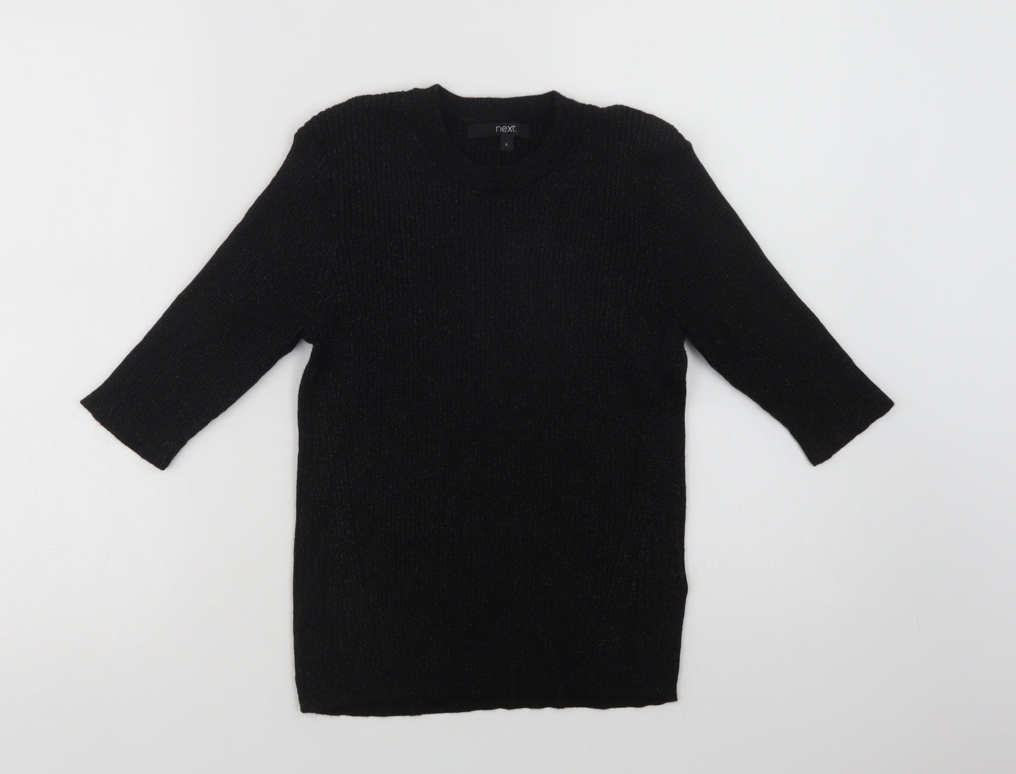 NEXT Womens Black Crew Neck  Viscose Pullover Jumper Size 8