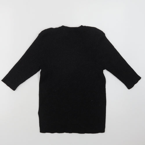 NEXT Womens Black Crew Neck  Viscose Pullover Jumper Size 8