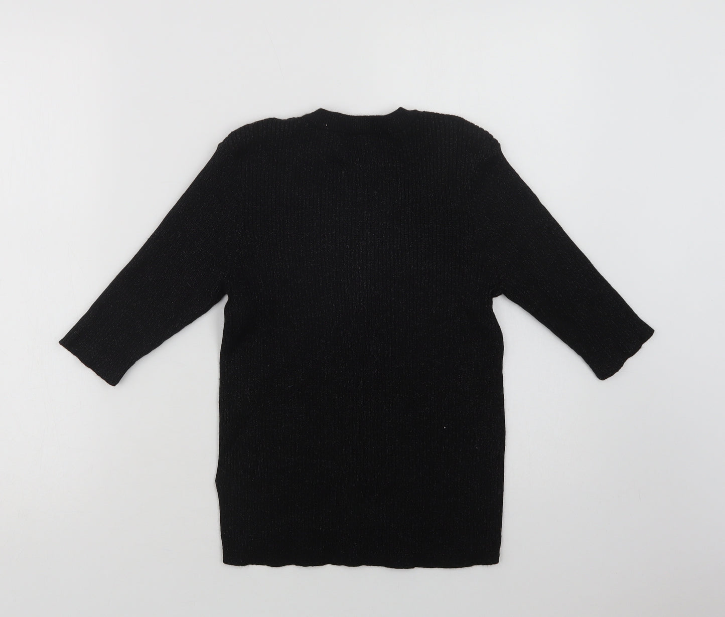NEXT Womens Black Crew Neck  Viscose Pullover Jumper Size 8
