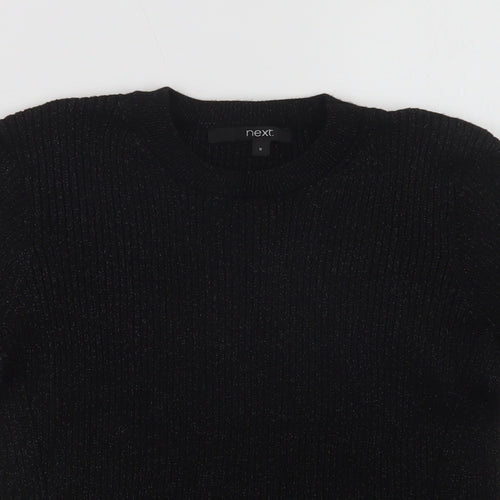 NEXT Womens Black Crew Neck  Viscose Pullover Jumper Size 8