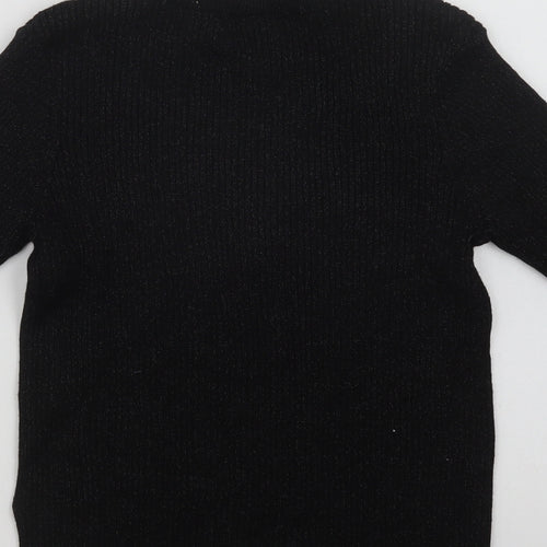 NEXT Womens Black Crew Neck  Viscose Pullover Jumper Size 8