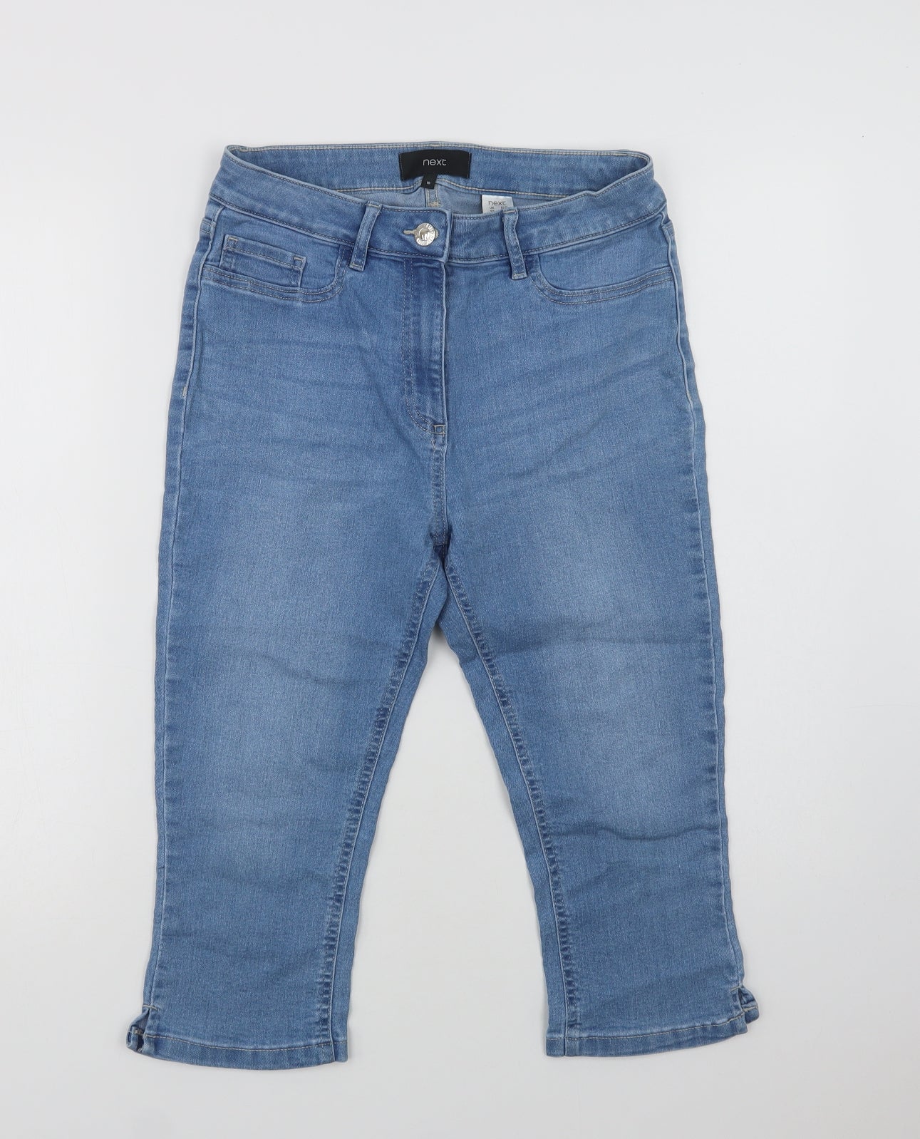 NEXT Womens Blue  Cotton Skimmer Shorts Size 10 L17 in Regular Button