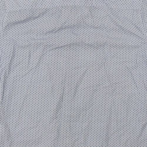 NEXT Mens Blue Geometric Cotton  Button-Up Size L Collared Button
