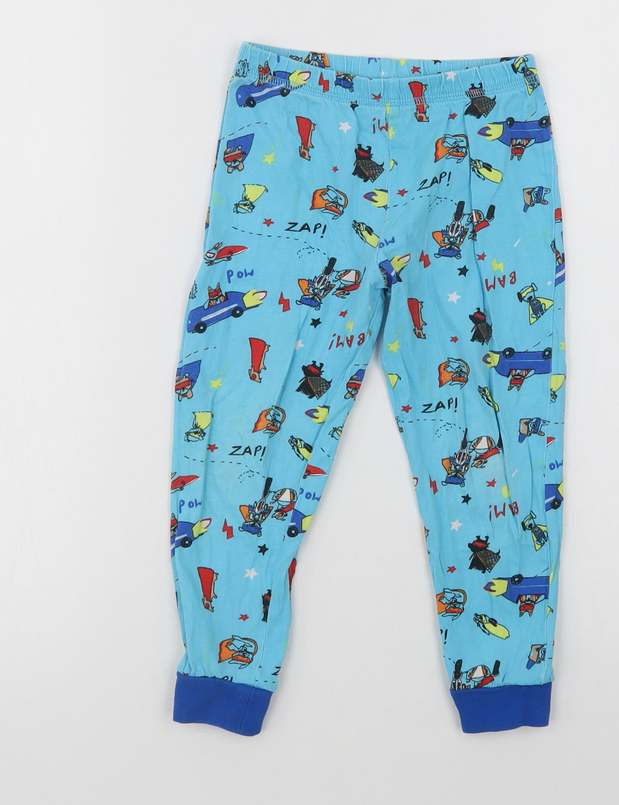 George Boys Blue Geometric Cotton  Pyjama Pants Size 3-4 Years   - Suoperdogs