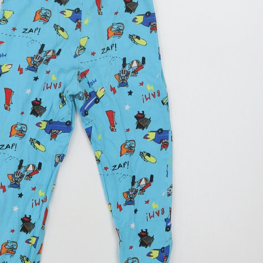 George Boys Blue Geometric Cotton  Pyjama Pants Size 3-4 Years   - Suoperdogs