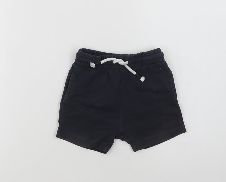 NEXT Baby Blue  Cotton Cropped Trousers Size 12-18 Months  Drawstring