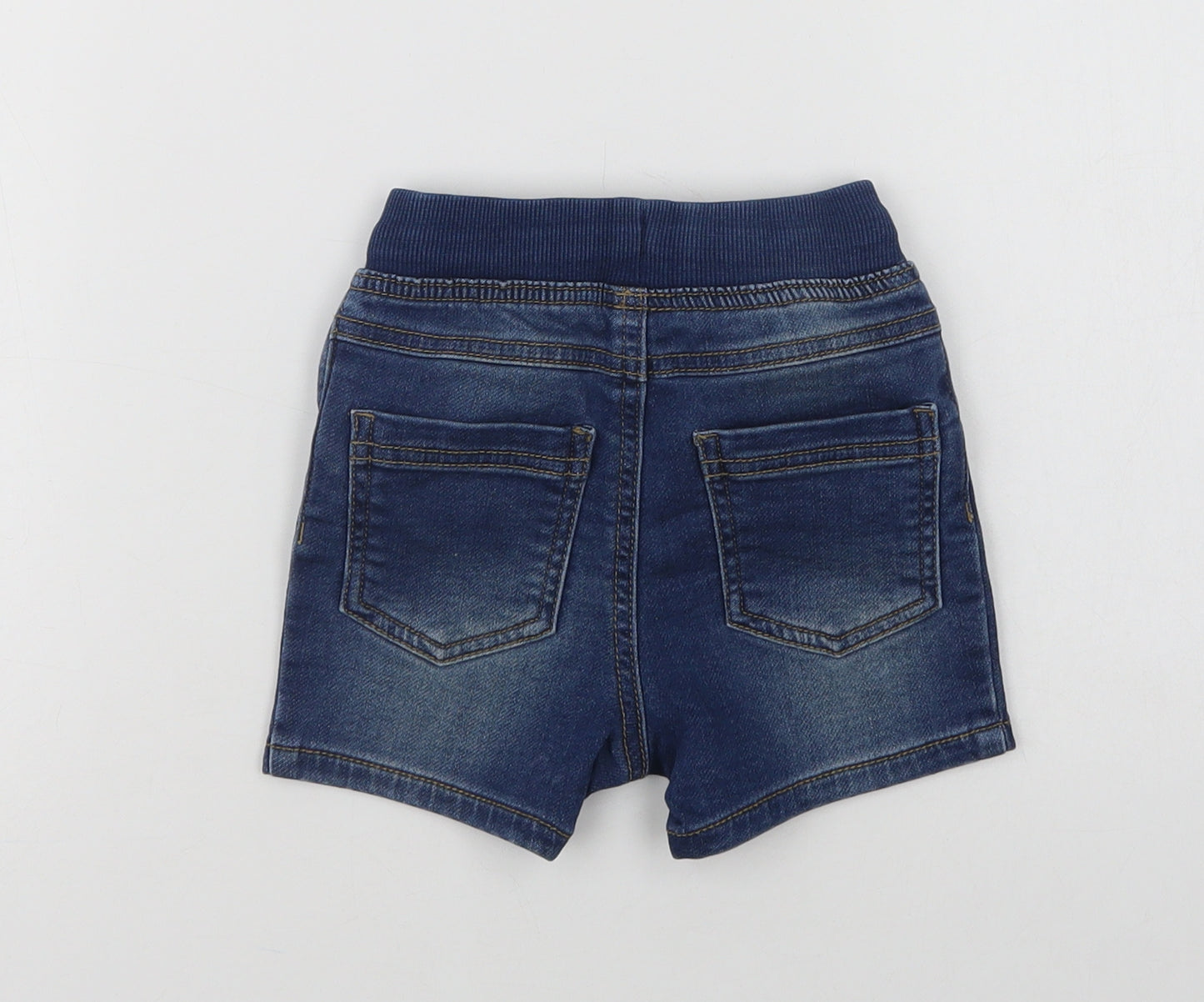 Matalan Baby Blue  Cotton Cropped Jeans Size 12-18 Months  Drawstring