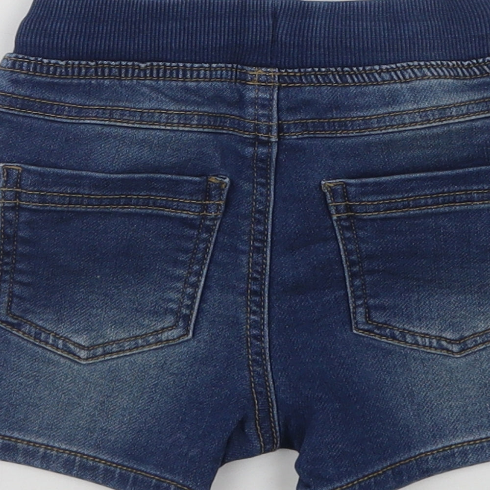 Matalan Baby Blue  Cotton Cropped Jeans Size 12-18 Months  Drawstring