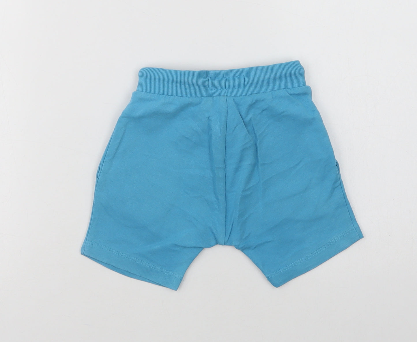 NEXT Baby Blue  Cotton Cropped Trousers Size 12-18 Months  Drawstring