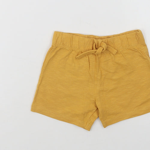 F&F Baby Yellow  Cotton Cropped Trousers Size 12-18 Months  Drawstring