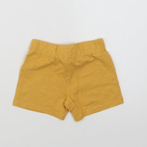 F&F Baby Yellow  Cotton Cropped Trousers Size 12-18 Months  Drawstring