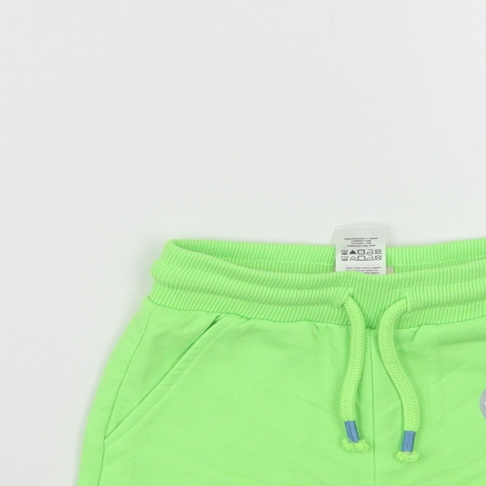 F&F Baby Green  Cotton Cropped Trousers Size 12-18 Months  Drawstring