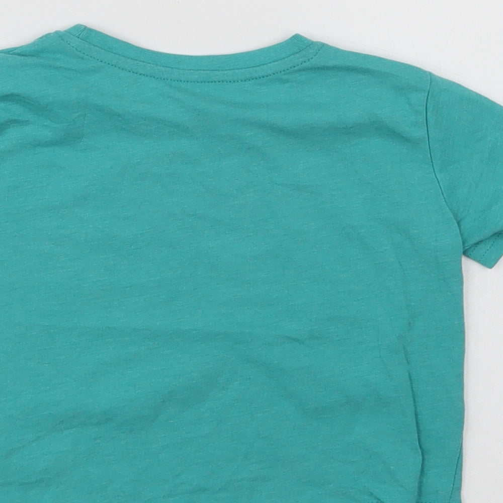 Primark Baby Green  Cotton Pullover T-Shirt Size 18-24 Months Crew Neck  - Dino