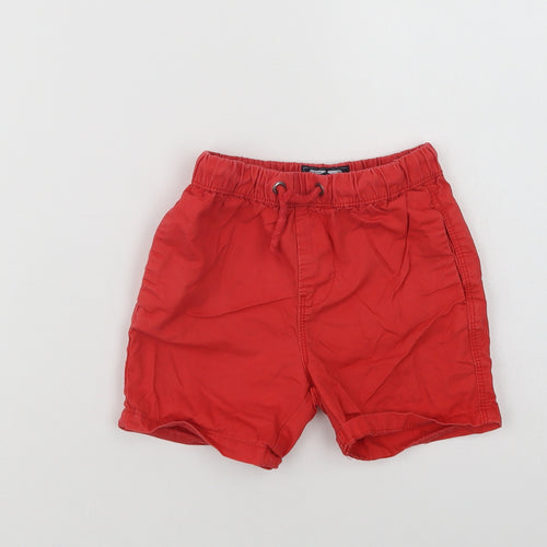 NEXT Boys Red  Cotton Chino Shorts Size 2-3 Years  Regular Drawstring