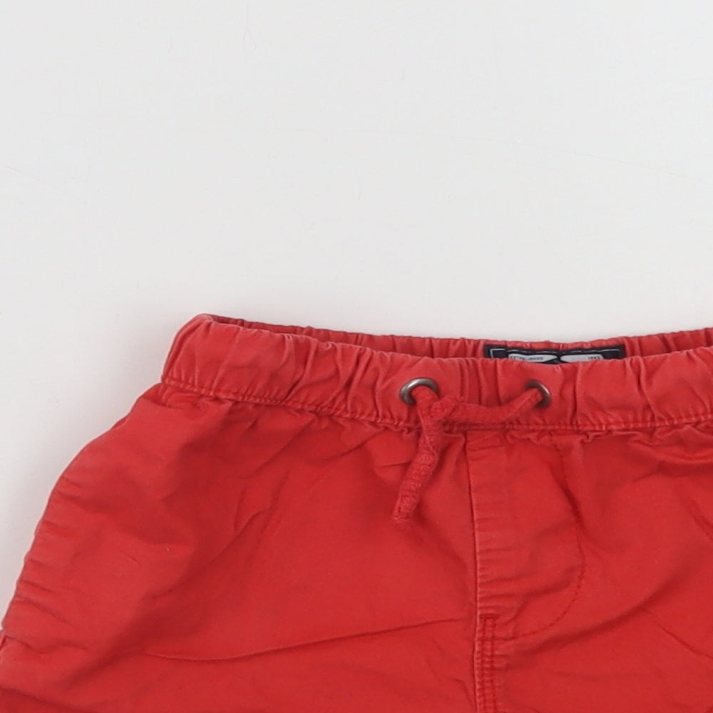 NEXT Boys Red  Cotton Chino Shorts Size 2-3 Years  Regular Drawstring