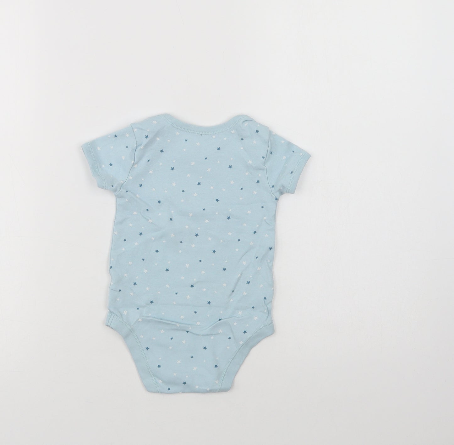Matalan Baby Blue Geometric Cotton Babygrow One-Piece Size 12-18 Months  Snap - Star Print