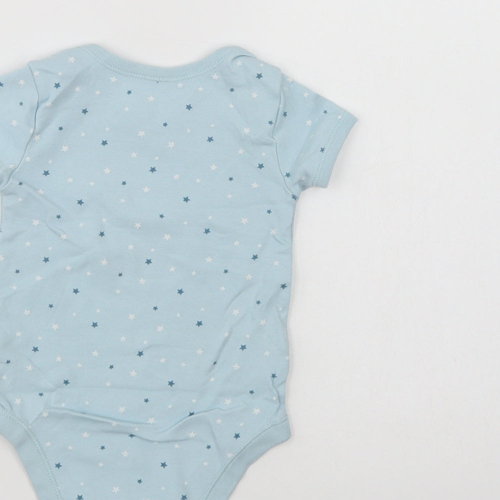 Matalan Baby Blue Geometric Cotton Babygrow One-Piece Size 12-18 Months  Snap - Star Print
