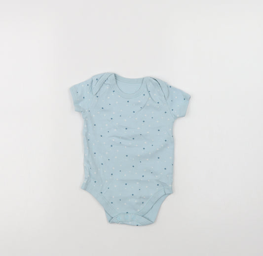 Matalan Baby Blue Geometric Cotton Babygrow One-Piece Size 12-18 Months  Snap - Star Print