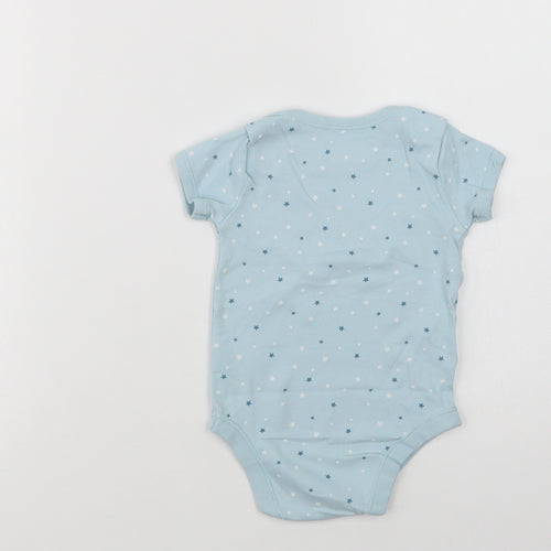 Matalan Baby Blue Geometric Cotton Babygrow One-Piece Size 12-18 Months  Snap - Star Print