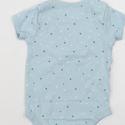 Matalan Baby Blue Geometric Cotton Babygrow One-Piece Size 12-18 Months  Snap - Star Print