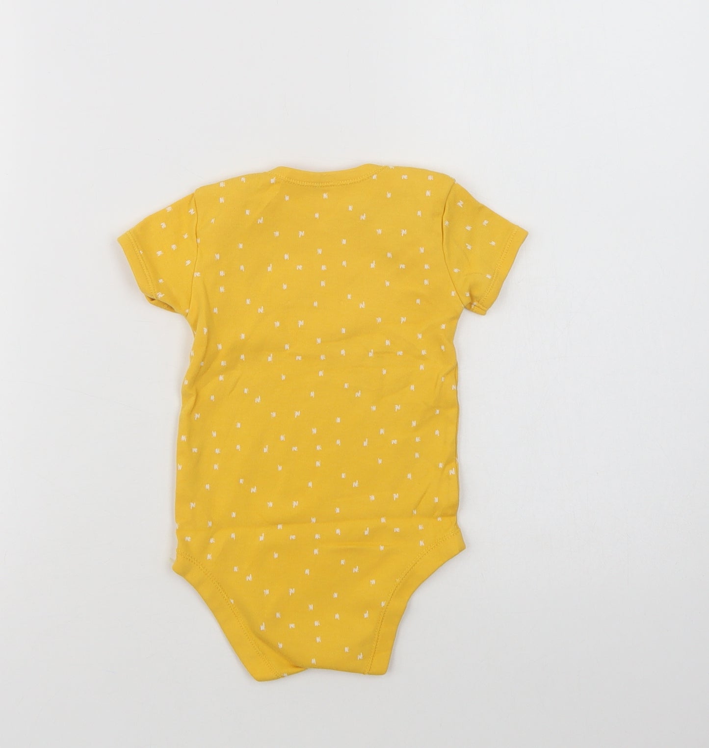 Matalan Baby Yellow Geometric Cotton Babygrow One-Piece Size 12-18 Months  Snap