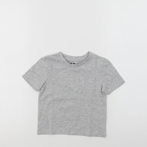 Very Baby Grey  Cotton Basic T-Shirt Size 18-24 Months Crew Neck