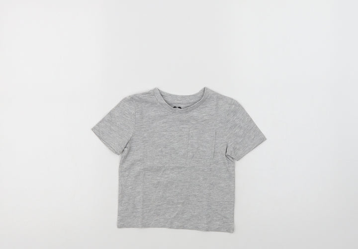 Very Baby Grey  Cotton Basic T-Shirt Size 18-24 Months Crew Neck