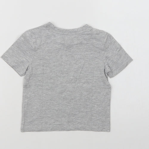 Very Baby Grey  Cotton Basic T-Shirt Size 18-24 Months Crew Neck