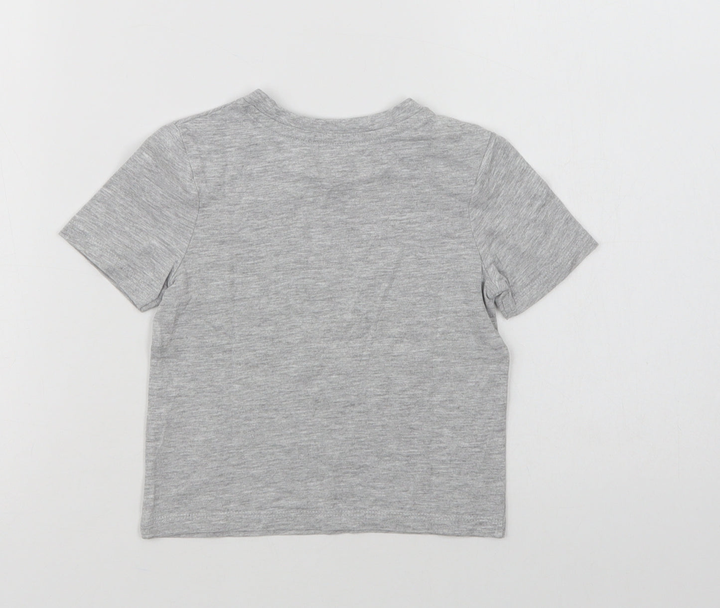 Very Baby Grey  Cotton Basic T-Shirt Size 18-24 Months Crew Neck