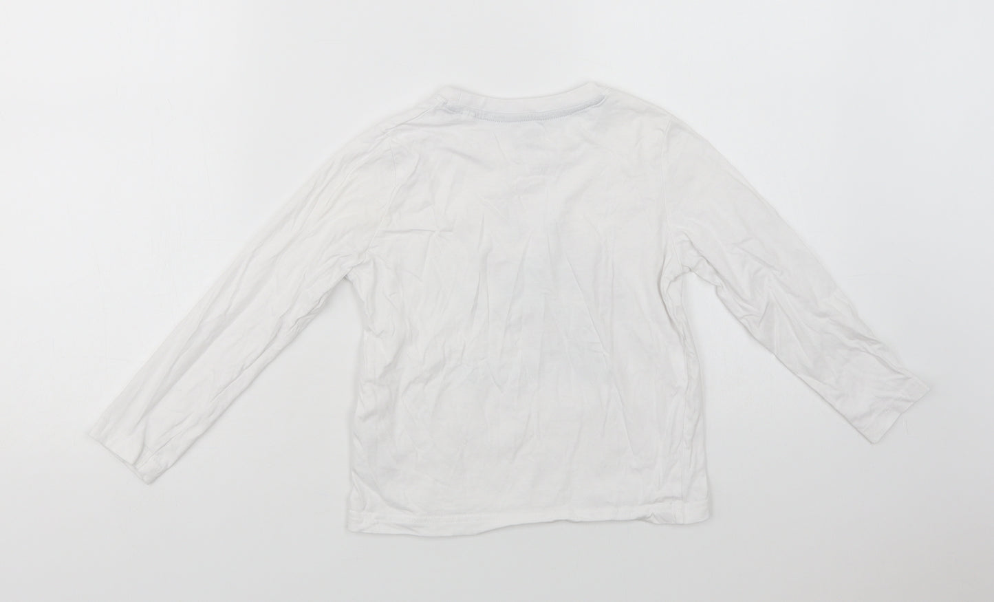 Lupilu Boys White  Cotton Basic T-Shirt Size 4-5 Years Crew Neck  - Dinosaur