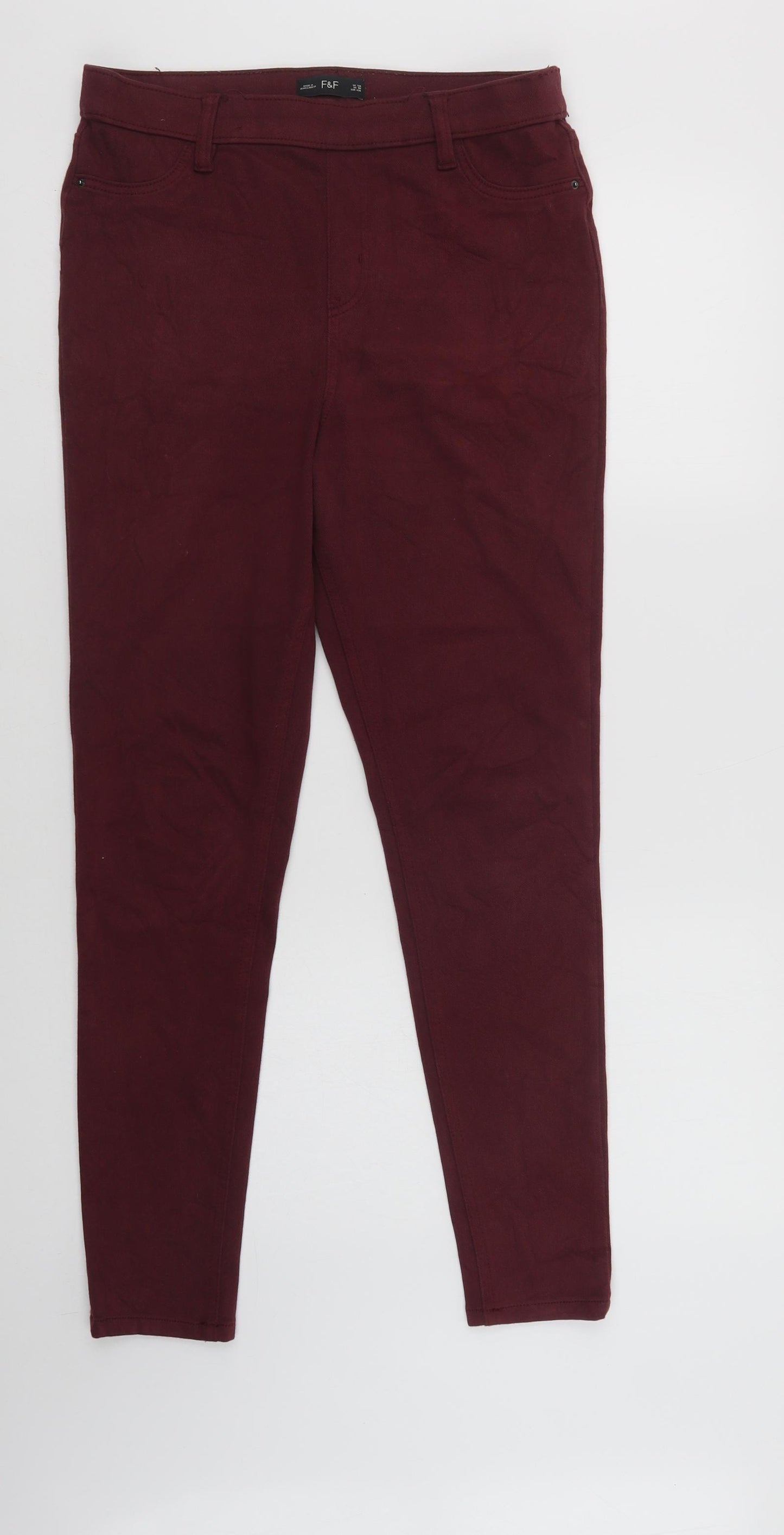 F&F Womens Purple  Cotton Jegging Jeans Size 12 L28 in Regular