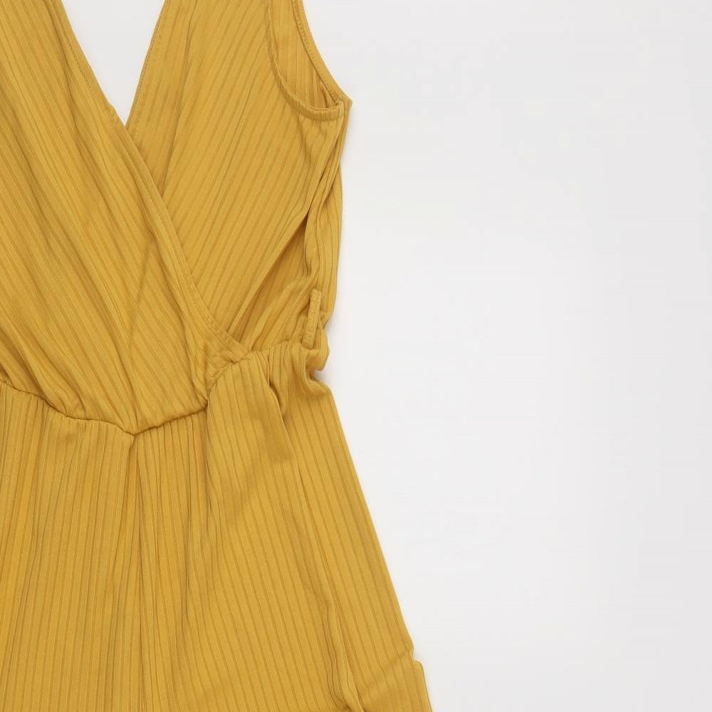 New Look Womens Yellow  Polyester Jumpsuit One-Piece Size 14 L20 in