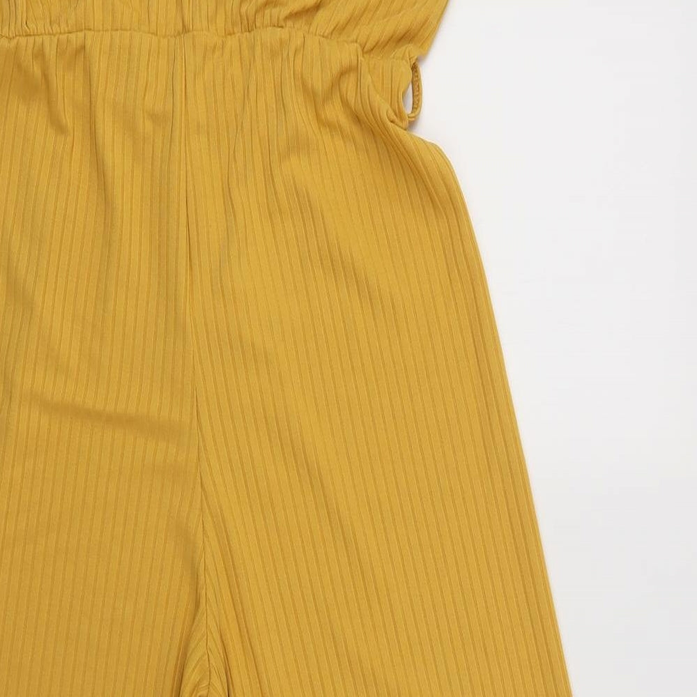 New Look Womens Yellow  Polyester Jumpsuit One-Piece Size 14 L20 in