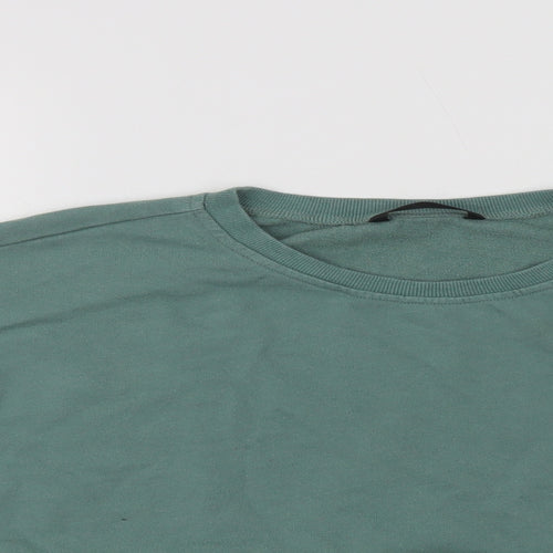 SheIn Womens Green  Cotton Pullover Sweatshirt Size XL   - Cropped