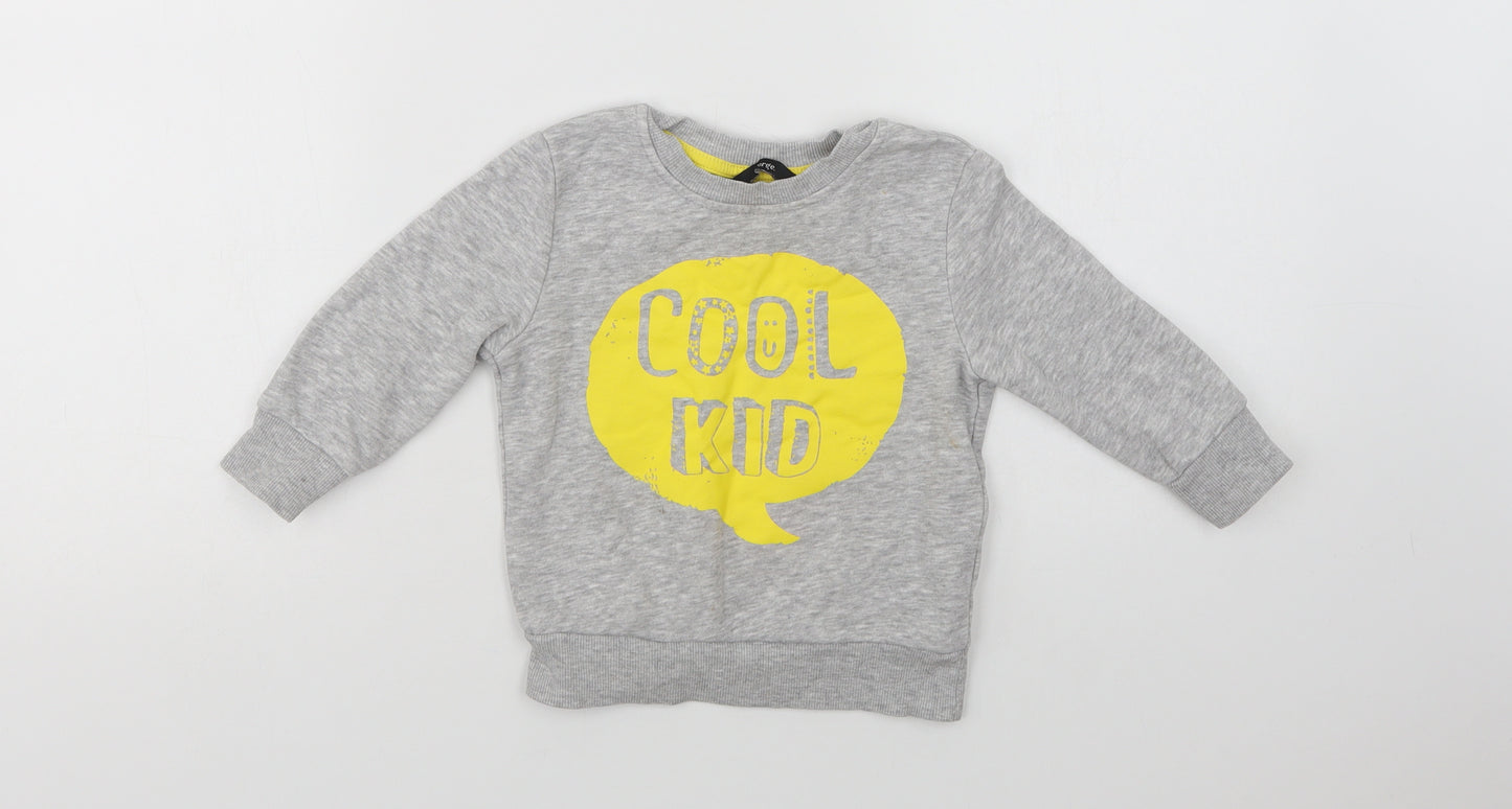 George Baby Grey  Cotton Pullover Jumper Size 12-18 Months   - Cool Kid