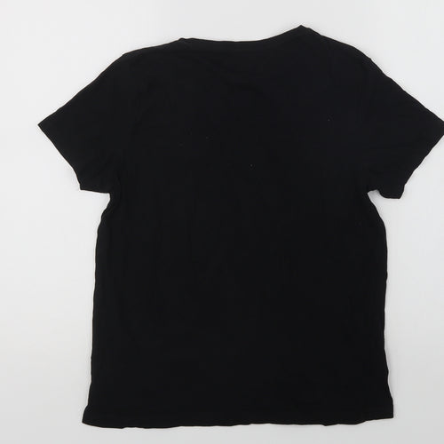 George Womens Black  Cotton Basic T-Shirt Size 8 Crew Neck - Sleigh All Day