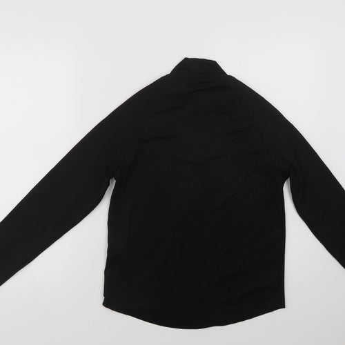 Boohoo Womens Black  Polyester Henley Sweatshirt Size 10  Zip