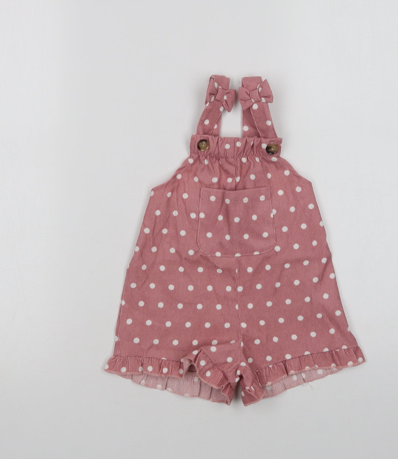 SheIn Baby Pink Polka Dot Viscose Romper One-Piece Size 12-18 Months  Button